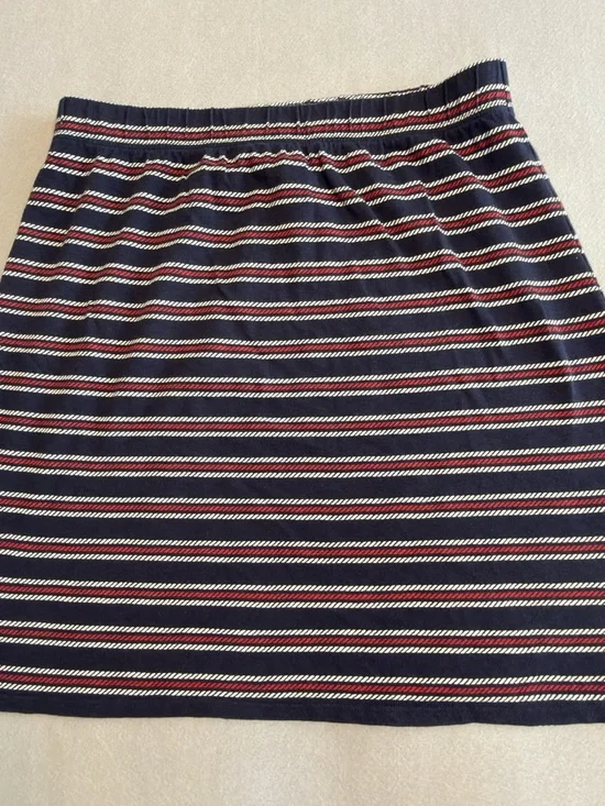 Talbots Red, White and Blue Striped Knee-Length Skirt Size Large Petite - Picture 2 of 9
